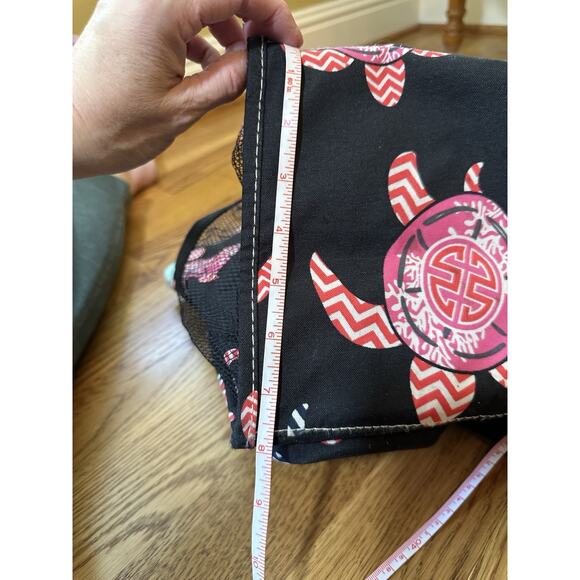 Turtle Tote Bag by N. Gil Large Black Water Resistant Top Zip, pockets Intial J - Picture 14 of 15